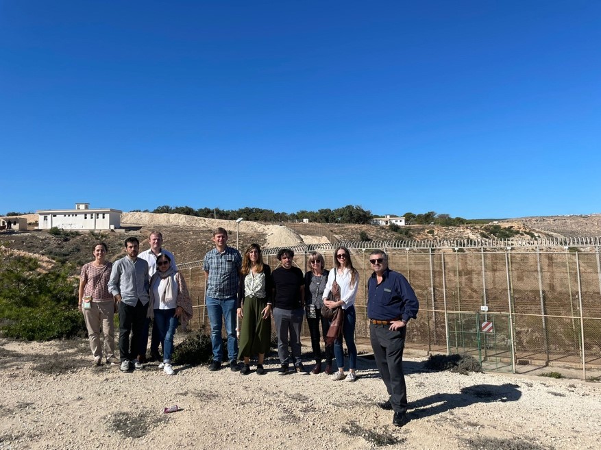 Participants visiting the border fence